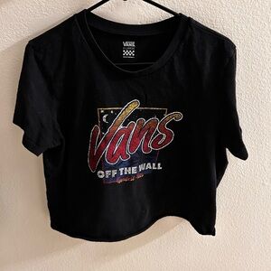 Vintage 90s Vans Black Graphic crop Tee